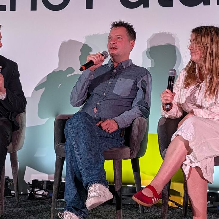 L-R Russell Trafford-Jones, Chair, IET Media Technical Network; Scott Kerr, Lead Solution Architect, Sky; Molly Cole, Consultant, AI Transformation, Platform Comms